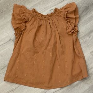 Ruffle neck & sleeve top